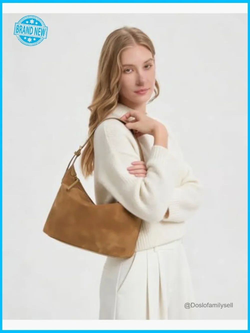 Medium Suede Hobo Bag Slouchy Crossbody Purse Adjustable Strap Shoulder Bag